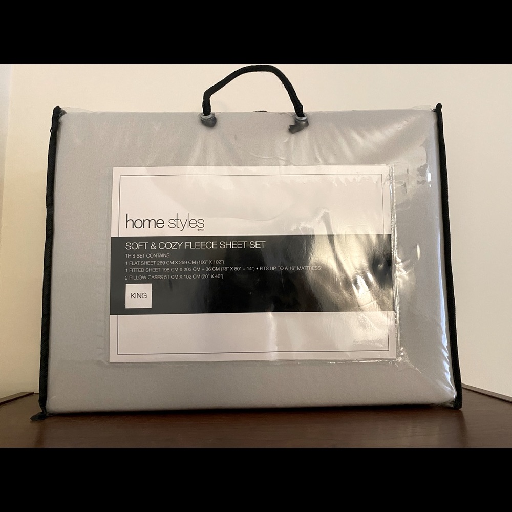 Grey Fleece Sheet Set (King)